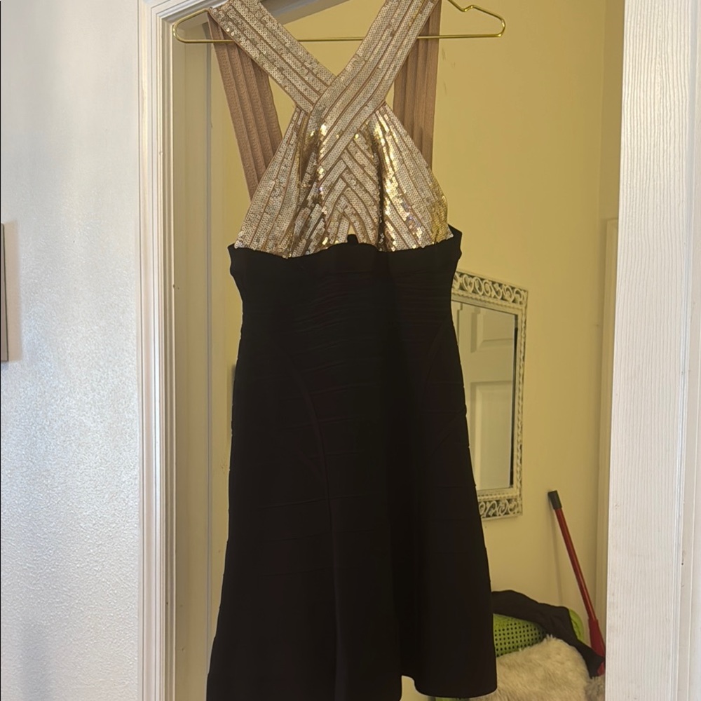 Elegant Black and Gold Dress